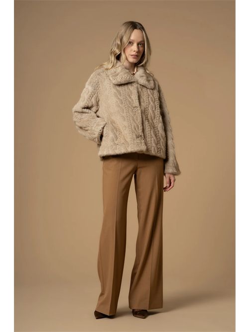 Cappotto corto fantasia a trecce KOCCA | MARIELIES/30357